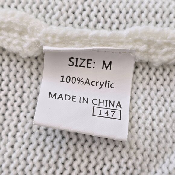 White Rainbow Stripe Cardigan, Size: M - Picture 7 of 7